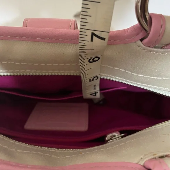 Pink and Cream Women's Handbag - Picture 12 of 13